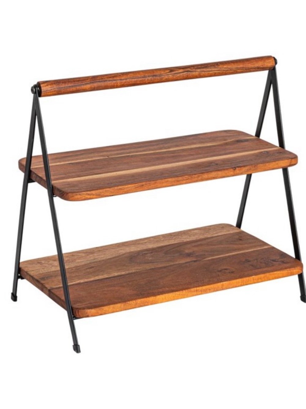 Storied Home Acacia Wood 2-tier Serving Stand